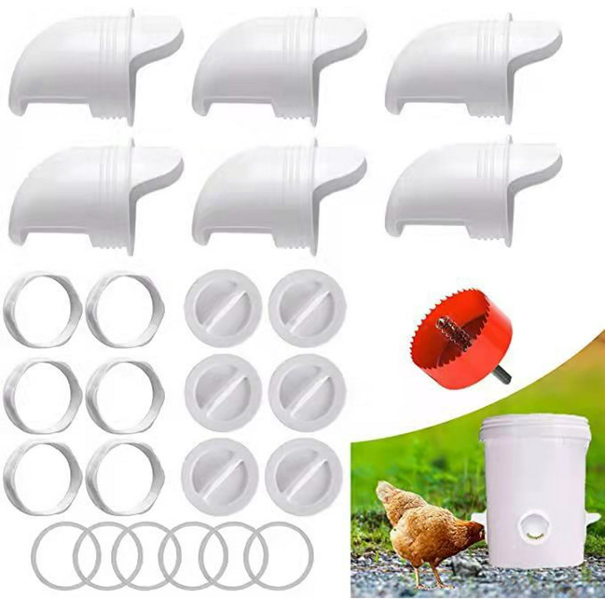 Cage d'alimentation pour oiseaux, Double bol, ... - Grandado