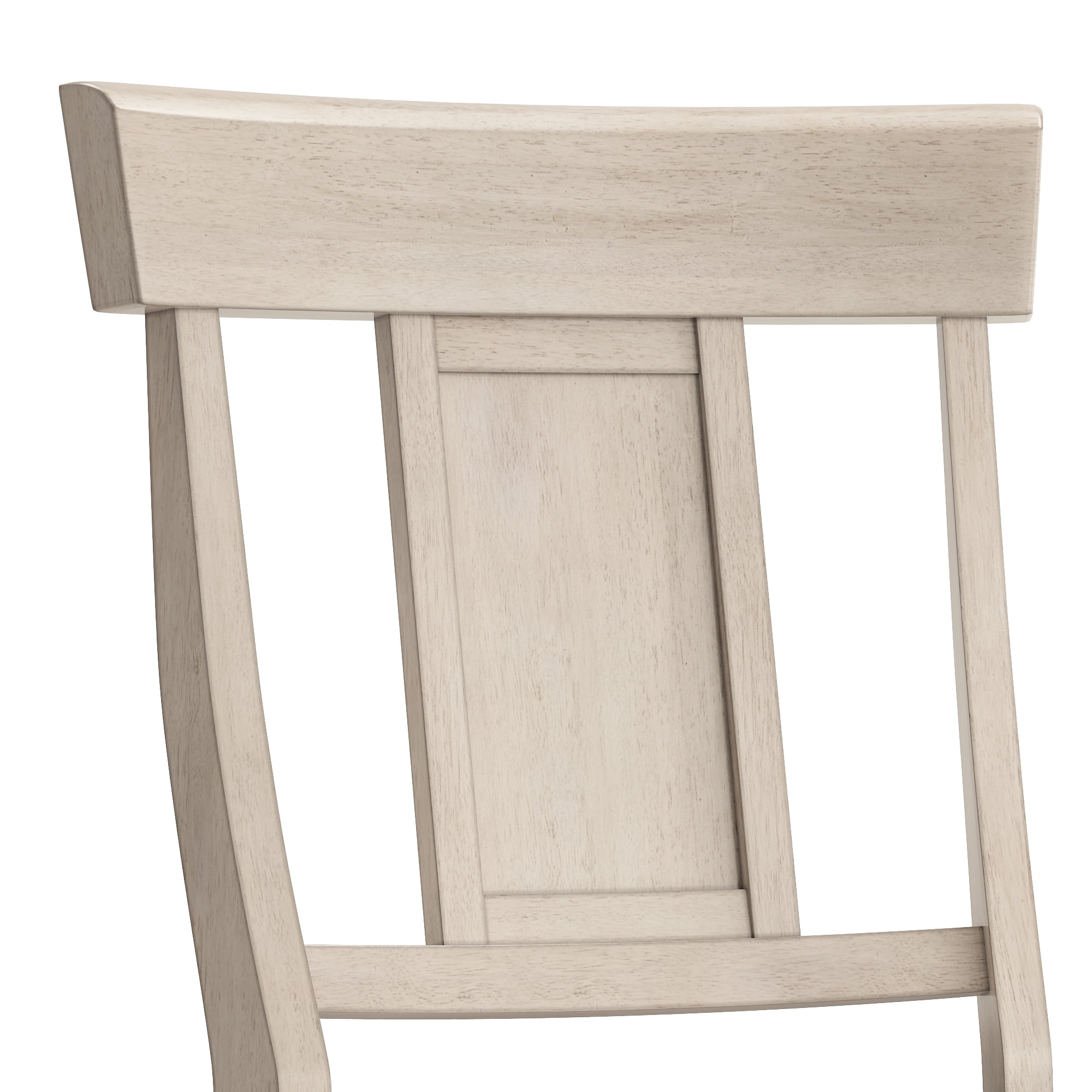 Weston Home Farmhouse Vintage Panel Back Solid Wood Counter Height Chair, Set of 2, Antique White