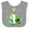 thumbnail image 3 of Inktastic 1st Birthday Green Christmas Tree with Yellow Star Boys or Girls Baby Bib, 3 of 4