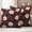 Brown, Cream, Burgundy, variant on 4 of July Outdoor Waterproof Pillow Covers, Patriotic Blossom Flowers Roses Leaf Grey Plaid Decorative Square Throw Pillowcase Sofa Cushion Sham for Patio/Couch/Chair, 18"x18" 2 Pack