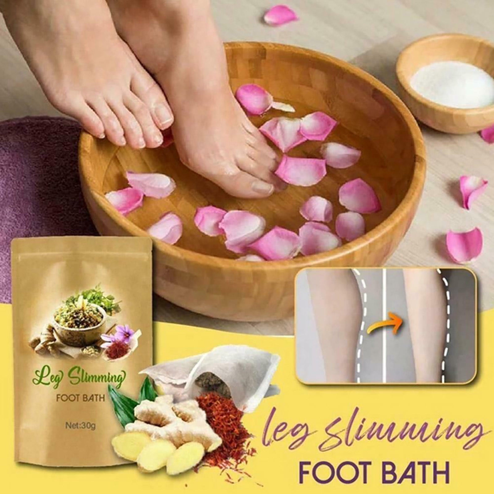 TOYFUNNY 10 Pcs Natural Herbal Foot Spa Old Ginger Wormwood Bath Spa Bubble Soak Foot