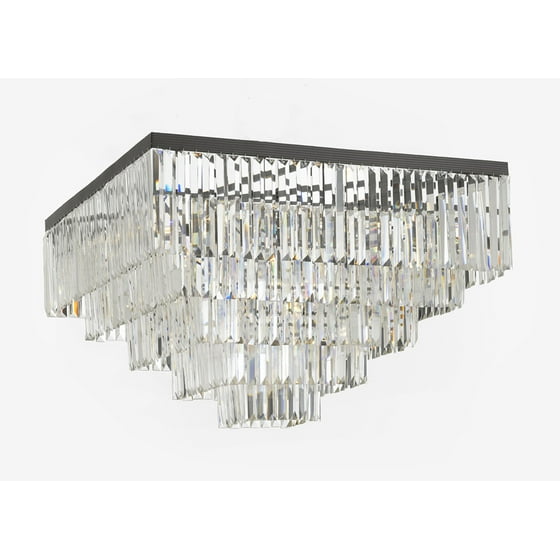 Retro Palladium Crystal Glass Fringe 5 Tier Flushmount Chandelier Retro Palladium Crystal Glass Fringe 5 Tier Flushmount Chandelier Flush Mount Com