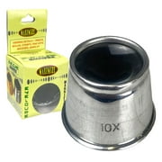 MAXIMIZE (2 Pack) Silver Jeweler's Loupe | 10X Power | Distortion-Free 1" Focal Lens | Chrome-Finished Aluminum | Anti-Glare Black Lining | Pock Sized & Great For Detail Work
