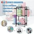 thumbnail image 5 of Dumbbell Rack, Yoga Mat & Balls Organizer - Home Gym Equipment Storage with Hooks & Wheels, 5 of 13