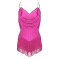 thumbnail image 1 of Yeahdor Robe de Cocktail Sans Manches Rumba Salsa Latin Ballroom Dance avec Franges Rose Vif G, 1 of 5