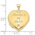 thumbnail image 3 of Gold 10k Two-tone Dia Always in my Heart w/Heart Charm Inside 21mm Heart Locket - 26.9mm Natural Diamonds, 3 of 7