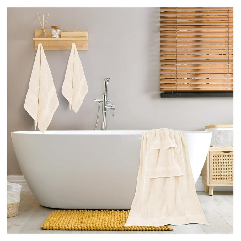 WWXBTM 8 Piece Sea Salt Towel Set 600 GSM 2 Bath Sheets 35 x 70 Inches 2 Bath Towels 27 x 54 Inches 2 Hand Towels 16 x 28 Inches 2