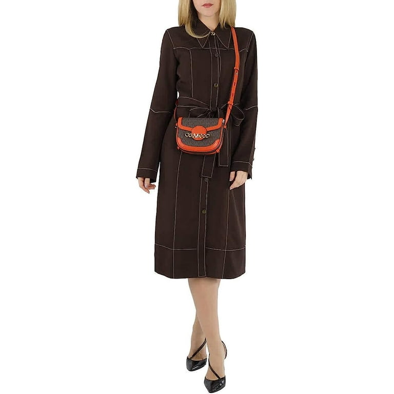 Michael Kors Ladies Hally Extra-Small Embellished Leather Crossbody Bag - Orange Spice