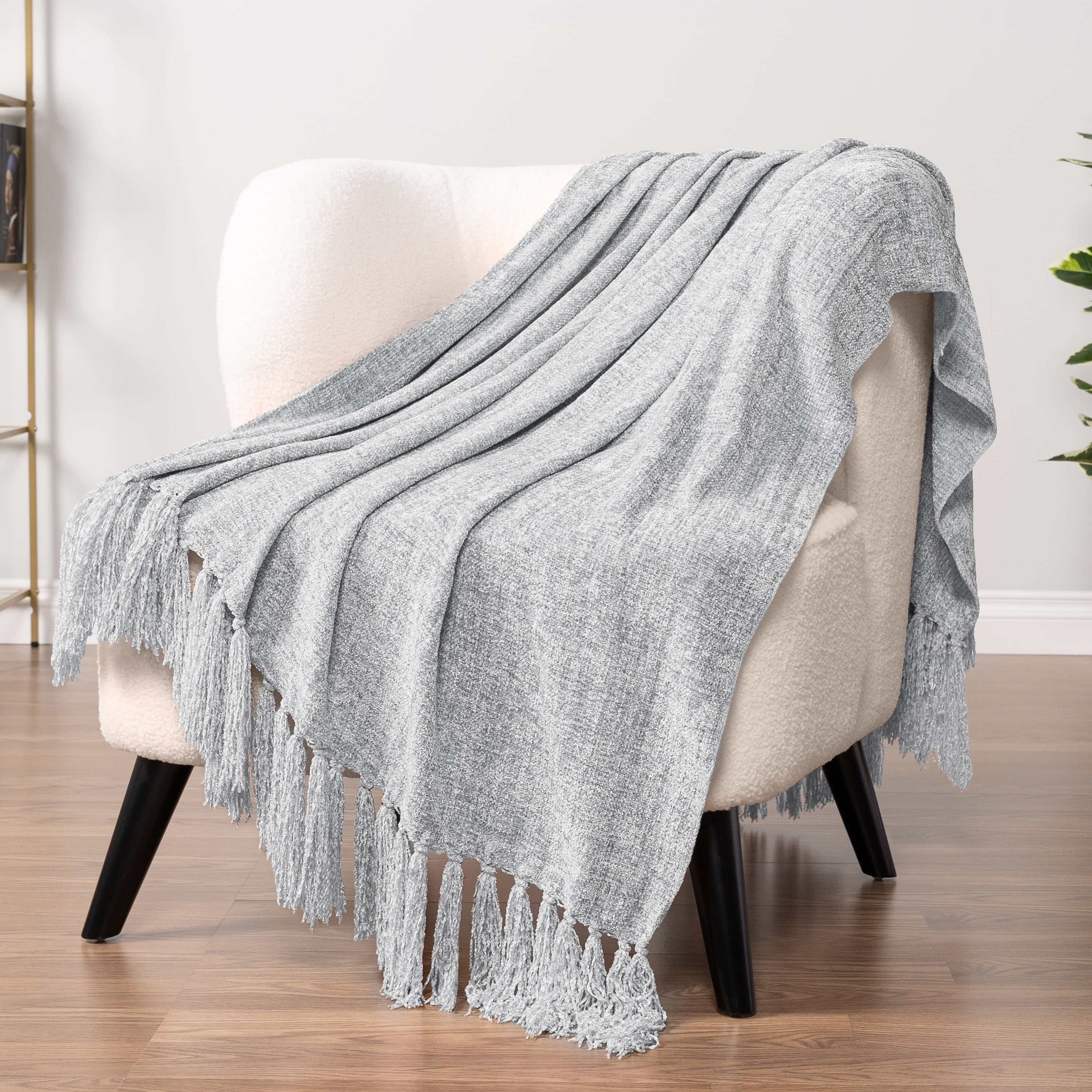 Grey woven blanket shop