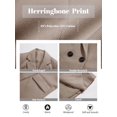 thumbnail image 5 of Women Herringbone Mid‑Length Wool Blend Coat Lapel Double Breasted Overcoat, 5 of 6