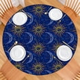 thumbnail image 2 of Blue Sun Moon Constellation Pattern Round Fitted Tablecloth with Elastic Edge,Dining Table Cover Waterproof,Outdoor Round Tablecloth for Camping,Dining,Indoor and Outdoor, 2 of 7