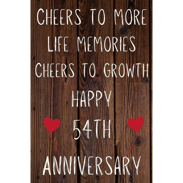 Cheers To More Life Memories Cheers To Growth Happy 54th Anniversary Funny 54th Cheers to more