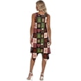 thumbnail image 2 of FUIALDOLG Merry Christmas Theme Plaid Women's Sleeveless Beach Dress Trendy Pleated Sundress Round Neck Asymmetric Dresses Christmas Dresses for Xmas Party New Year,S, 2 of 7