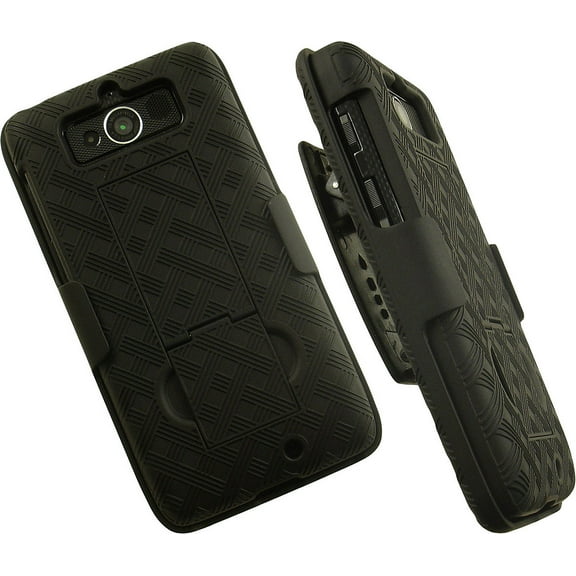 NAKEDCELLPHONE'S BLACK KICKSTAND CASE COVER   BELT CLIP HOLSTER STAND FOR VERIZON MOTOROLA DROID MINI XT1030 PHONE
