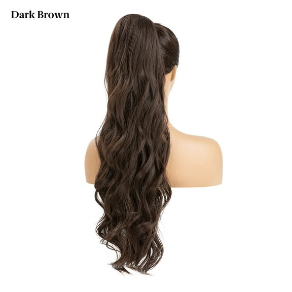 Namzi Extension Ponytail - 66.04CM Dark Brown Wavy Hair Extensions,high-temperature silk Natural-Looking Synthetic Hair Extension, 1 Pcs