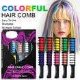 thumbnail image 2 of 10 Colors Colorful Hair Chalk Comb, Temporary Hair Color Comb Set, Temporary Bright Hair Color Dye for Girls and Kids, Washable Hair Chalk for Party Birthday DIY Makeup Cosplay Look, 2 of 9