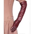 thumbnail image 3 of Women Simulation Gloves Leather Silky Lining Long Over Elbow Elegant Mitten 50cm, 3 of 5