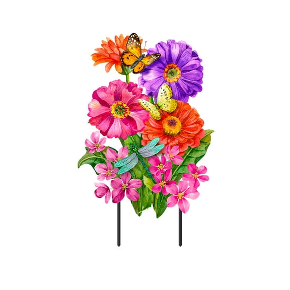Briarwood Lane Zinnias in Bloom Metal Art