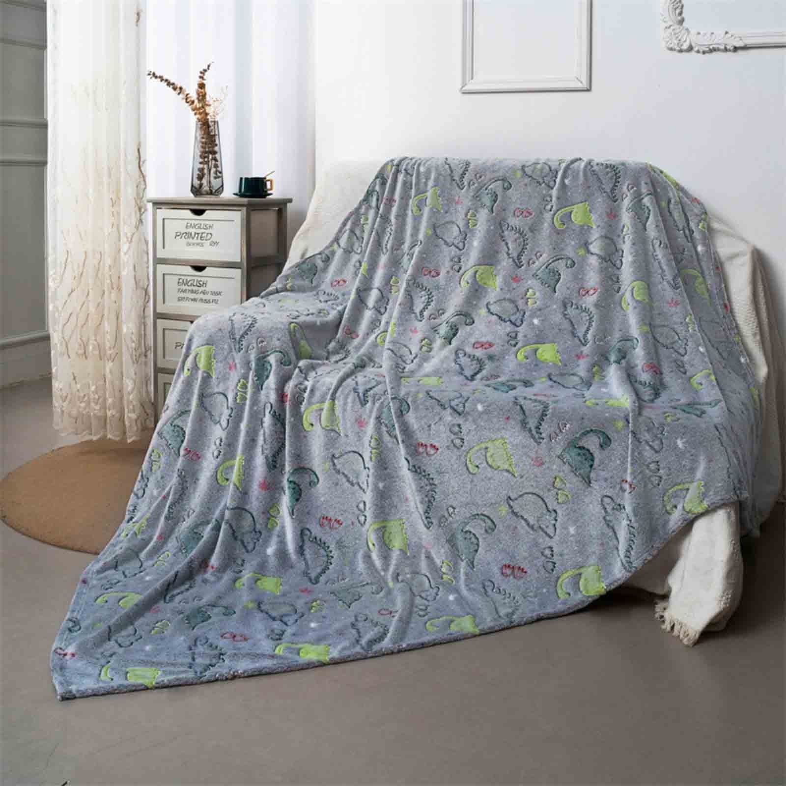 UTXQFD ,Glow in The Dark Blanket Dinosaur Gift Toys for Kids Boys Teen Adults Gaming Decor for Bedroom Living Room Soft Cozy Fluffy Luminous Blankets