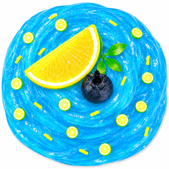 Hoshimi Slimes Blueberry Lemonade Slime - Clear Glossy Slime with Fruit Charms 8oz
