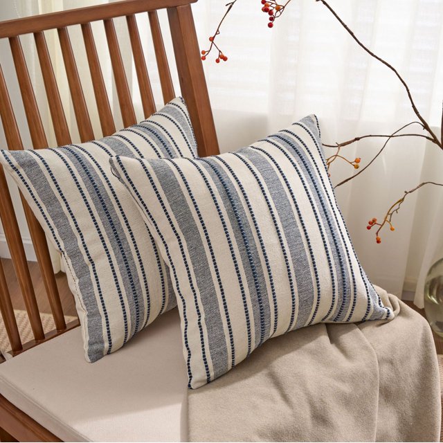 Xiao Hua Cojines decorativos lisos - azul, 45*45 cm, 1 unidad, cojín decorativo para cama, funda de poliéster suave con relleno de algodón PP, complemento ideal para la decoración del hogar.