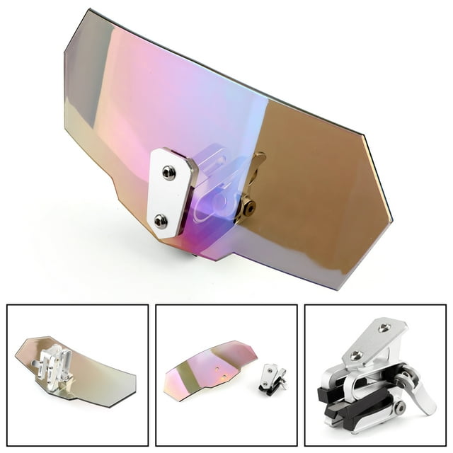 Universal Adjustable Windshield Screen Extension Deflector For Honda Yamaha White&Iridium