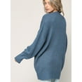 thumbnail image 3 of Made by Johnny Women's Kimono Long Sleeve Batwing Open Front Chunky Knit Cardigan Loose Sweater with Pockets S BLUE, 3 of 6