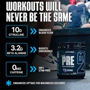 NutraBio STIM-Free PRE Workout for Men, New Formula | Laser Focus, Extreme Pumps | Performance, Endurance | 10g Citrulline, Beta Alanine, Nitrates, Nootropics, Electrolytes - 20 Servings Blue Razz