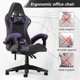 thumbnail image 4 of Bigzzia High-Back Gaming Chair PC Office Chair Computer Racing Chair PU Desk Task Chair Ergonomic Executive Swivel Rolling Chair with Lumbar Support for Back Pain Women, Men (Purple), 4 of 6