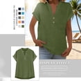 thumbnail image 6 of V Neck Short Sleeve Henley Tops，Henley Blouses Work Tops Casual Cotton Tees Shirts 2026 Henley Outfit Henley Button Up T Shirts Work Tshirt Clothes Casual Business Blouses V Neck Button Shirts, 6 of 9