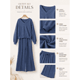 thumbnail image 2 of DOKOTOO Sweatsuits for Women 2 Piece Outfits Oversized Casual V Neck Sweatshirt with Wide Leg Sweatpants Tracksuit Jogger Set, 2 of 10