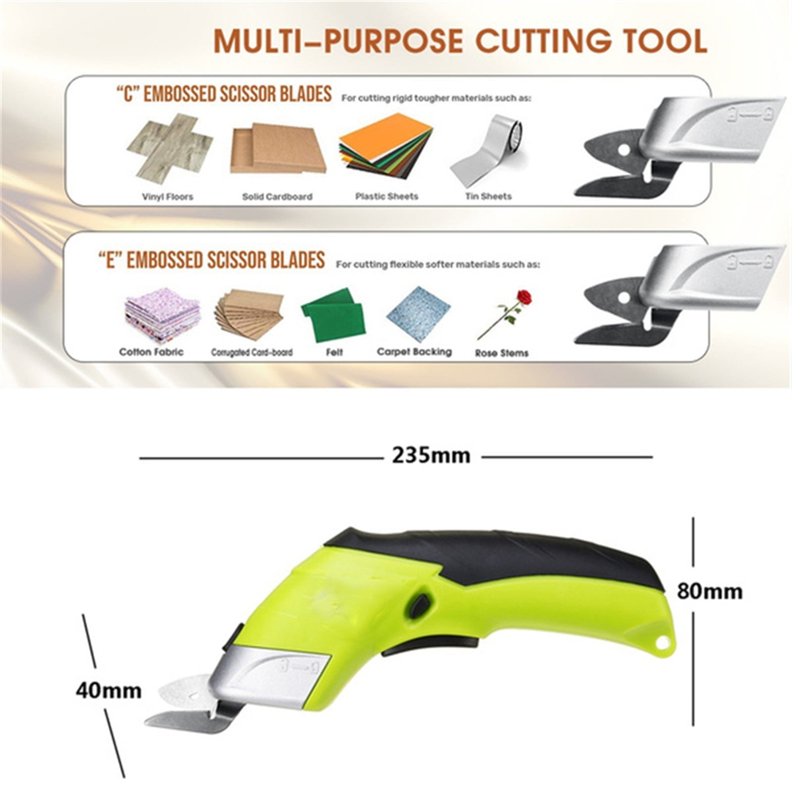 20W Electric Scissors Cordless Shears W/ 2 Blades/Box Handheld Sewing Fabric Cutter Tool Crafts Cardboard Scrapbooking ,High Efficiency