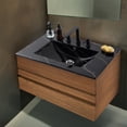 thumbnail image 3 of JONATHAN Y Ancillary 3-Hole 30 in. W x 18.25 in. D Classic Contemporary Rectangular Ceramic Single Sink Basin Vanity Top, Black Marble Effect, 3 of 8
