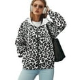 thumbnail image 5 of COEQINE Women's Full Zip Up Hoodie Oversized Sweatshirts Grey Leopard Print Pattern Long Sleeve Hooded Jacket for Women Y2K Tops with Pockets Fall Winter Outfits Casual Wear, XL, 5 of 7
