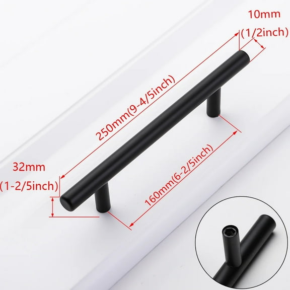 6PCS Modern Zinc Alloy Black Gold Door Handles Kitchen Cabinet Handles Solid Drawer Knobs Fashion Furniture Handle Hardware (6pcs Black 160mm)