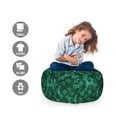 thumbnail image 2 of Floral Storage Toy Bag Chair, Abstract Blooming Nature with Petals and Leaves Green Toned Illustration, Stuffed Animal Organizer Washable Bag, Small Size, Jade Green Pale Green, by Ambesonne, 2 of 3