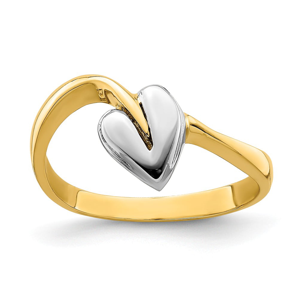 14K Two-Tone Gold Heart Ring