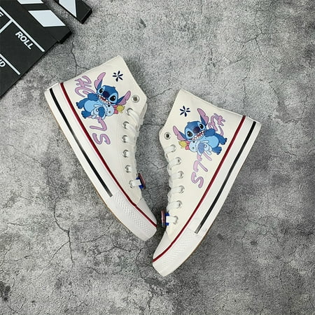 NEW Cartoon Stitch Sneakers Fashion Casual Canvas Tennis Shoes for Women Girls