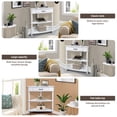 thumbnail image 6 of 3-Tier Corner Shelf Unit for Small Spaces - Triangular Storage Rack with Solid Wood Legs, Multi-Functional Apartment & Living Room Furniture, Easy Assembly (Milk White), 6 of 15