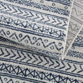 thumbnail image 5 of 2â€™ x 20â€™ Navy Blue Decorative Stripes Runner Rug, 5 of 9