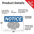 thumbnail image 2 of Flammable Liquids Attach Grounding And Bonding OSHA Notice Rigid Plastic Sign 24 Inch x 18 Inch - 5 Pack, 2 of 8