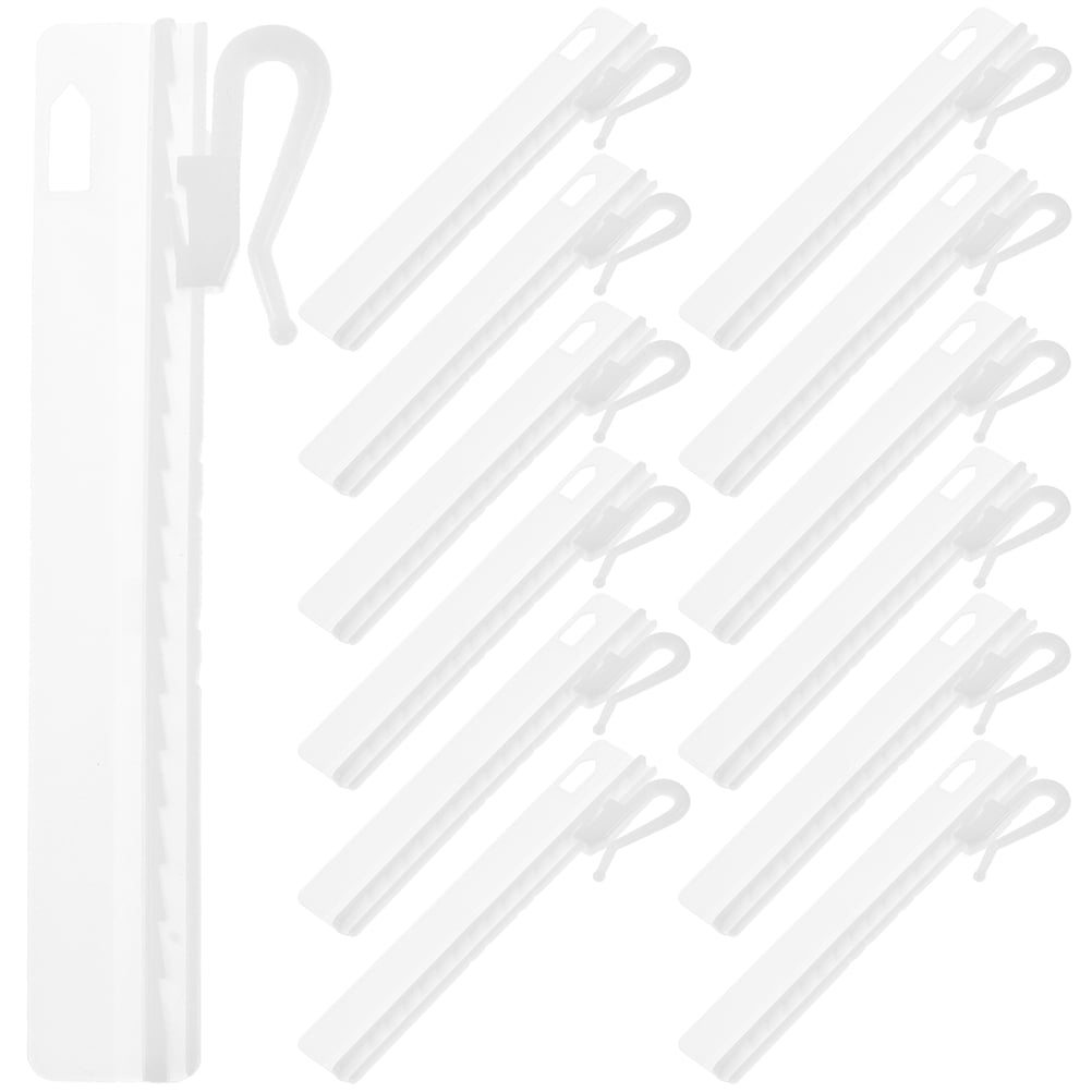 25pcs Curtain Rod Hooks Plastic Adjustable Drapery Curtain Tape Clip
