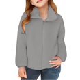 thumbnail image 5 of Otqutp Girls Fleece Jackets Kids Fuzzy Zip Up Hoodie Fall Winter Outerwear with Pockets Coral Plush Lightweight Sweatshirts, 5 of 7