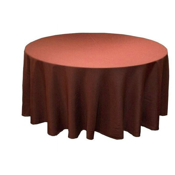 120 Inch round Polyester Tablecloth 24 COLOR Table Cover Wedding Catering Party", (Color: Chocolate Brown)