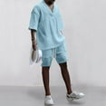 thumbnail image 4 of LYMAYTER Men's Casual Shirt + Short Sets Summer Vacation Beach Combo Suits 2-Piece, 4 of 8