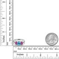 thumbnail image 6 of Gem Stone King 925 Sterling Silver Swiss Blue Topaz and Pink Created Sapphire Filigree Style 3 Stone Ring for Women (2.30 Cttw, Oval 8X6MM and 6X4MM) (Size 6), 6 of 6