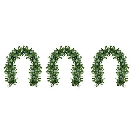 

3X Artificial Eucalyptus and Willow Vines Faux Garland Ivy for Wedding Backdrop Arch Wall Decor Table Runner Vine