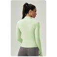 thumbnail image 4 of Women Tight Yoga Zipper Jacket Sports Long Sleeve Quick Dry Running Fitness Tops, 4 of 5