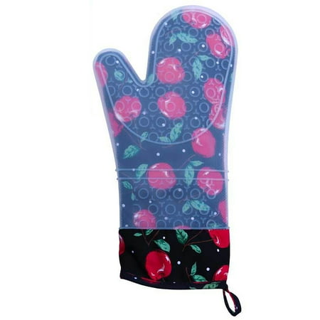 

Naturegr 1Pc Kitchen Gloves Thicker Heat Resistant Silicone Hand Protection Chef Printed Mittens for Bakery