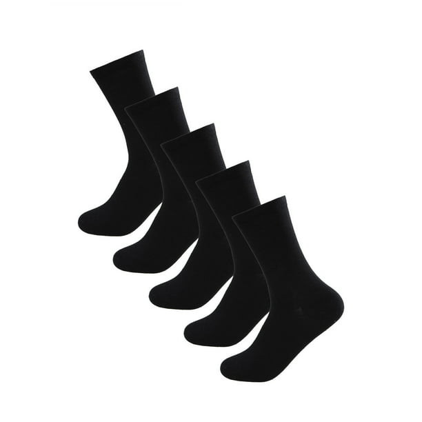 Calcetines Deportivos Informales De Trabajo Elásticos De Algodón Alto Para Hombre, 5 Pares Negro M